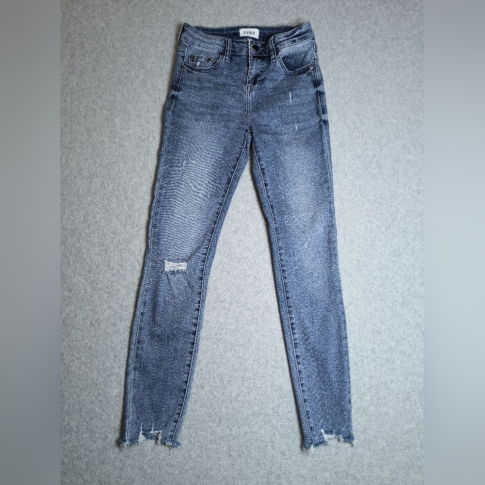 Pistola Jeans Womens Size 25 Frayed Hem Skinny Blue Denim